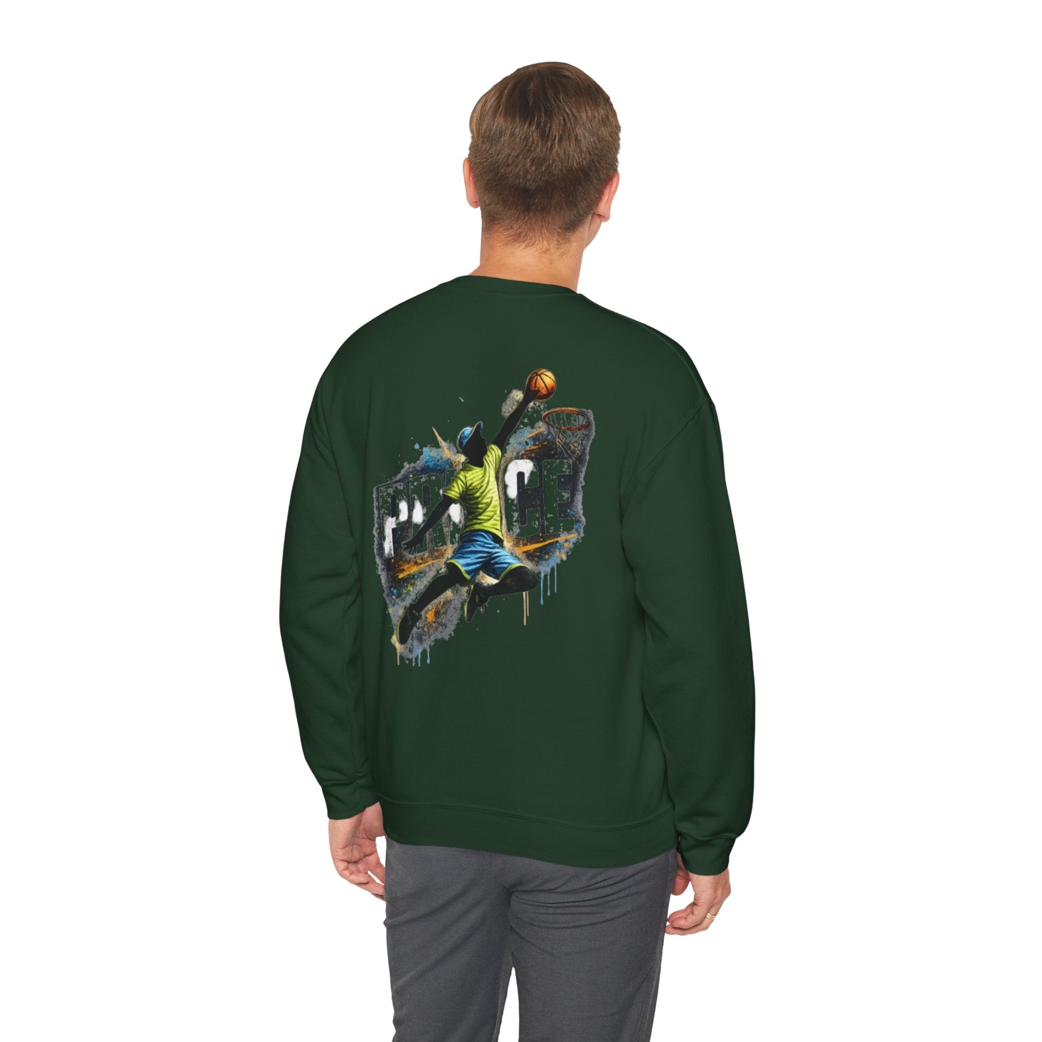 Basketball Dunk Crewneck Sweatshirt — "PROCE" Graphic Back