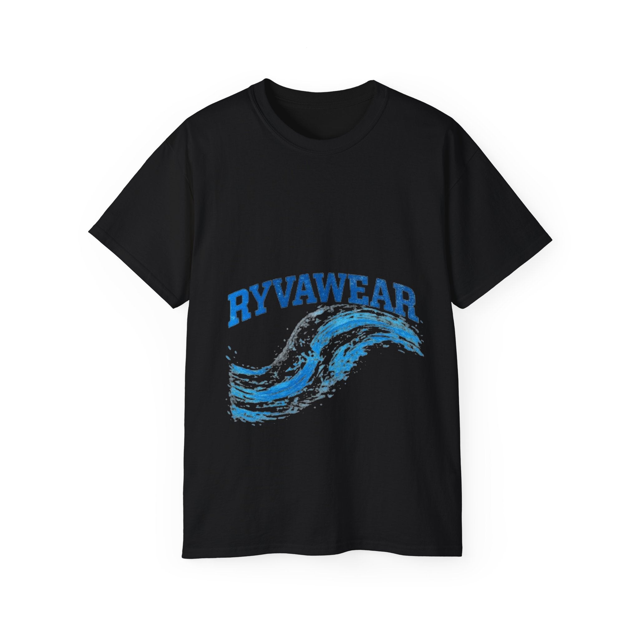 RYVAWEAR Wave Graphic Tee — Blue Surf Brushstroke T-Shirt