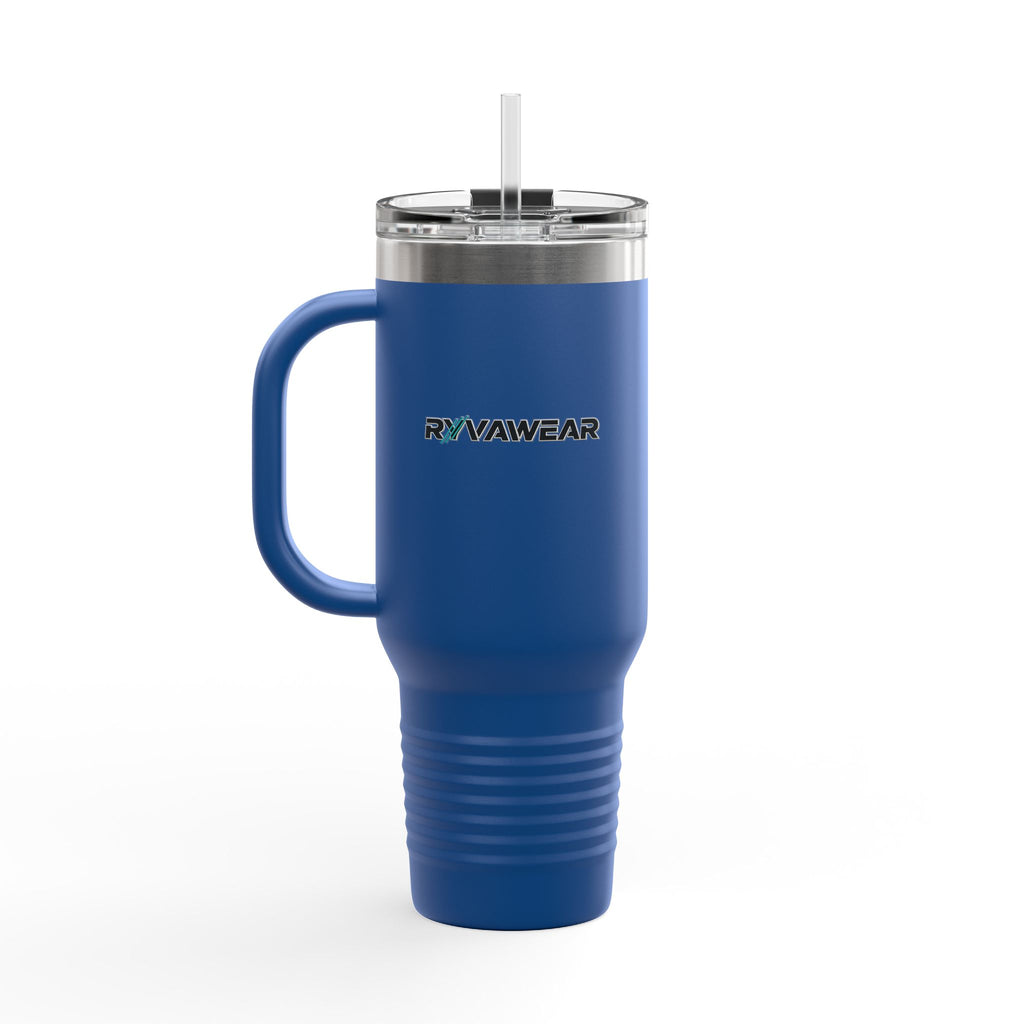 40oz Insulated Travel Mug – Large Vacuum Tumbler with Handle & Straw, Keeps Drinks Hot or Cold