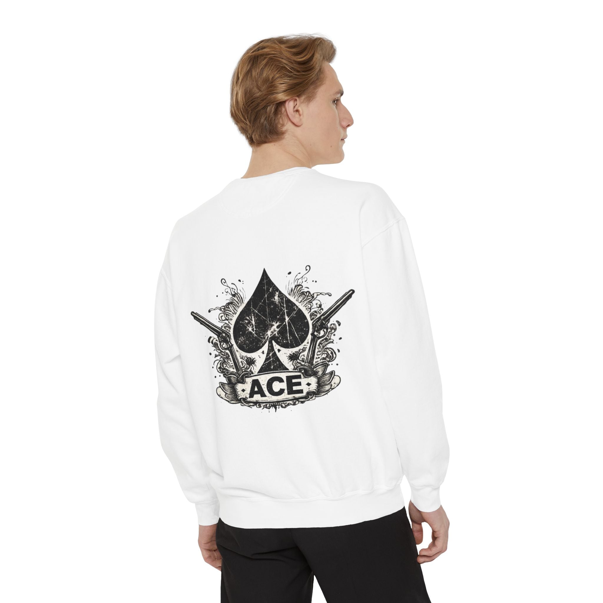 Ace Spade Sweatshirt — Vintage Distressed Card Graphic Crewneck