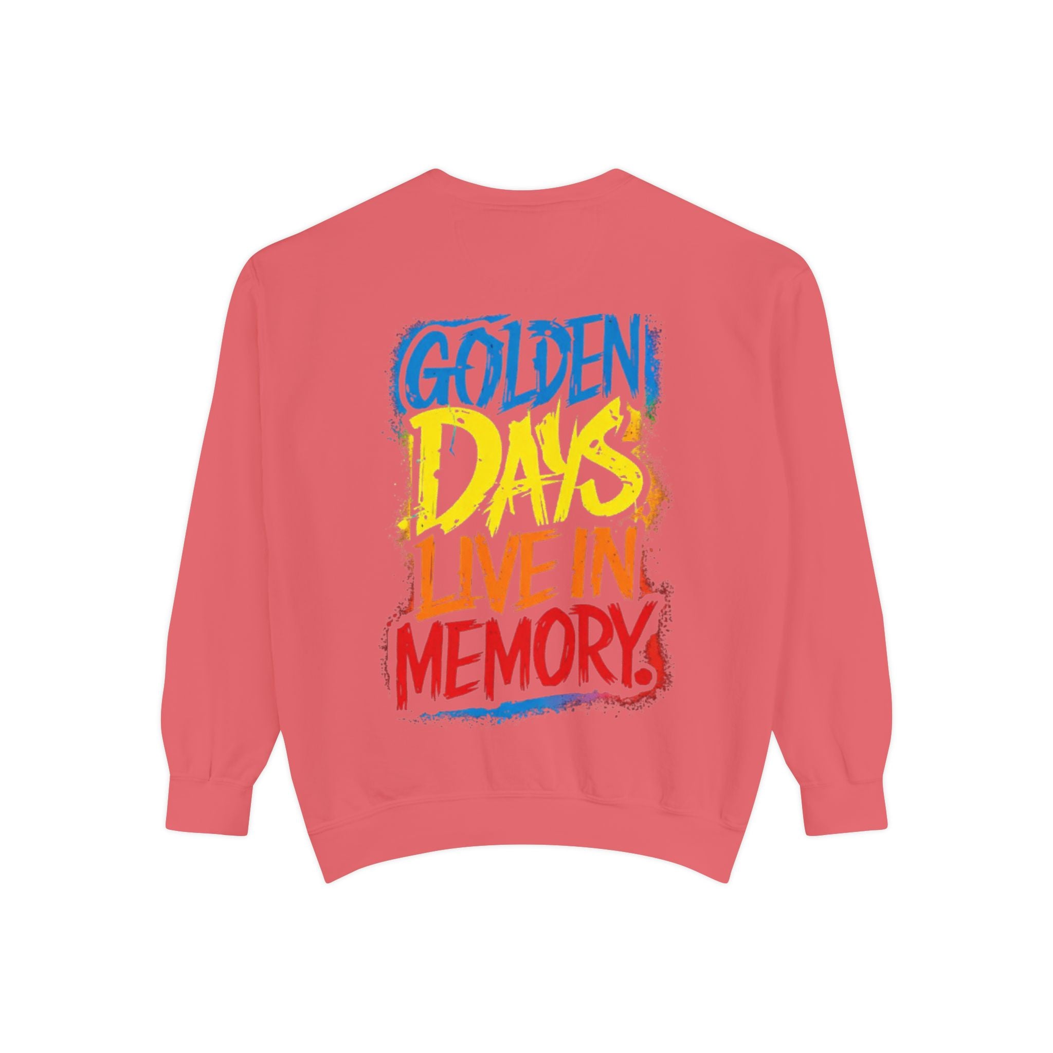 Golden Days Live In Memory Sweatshirt - Retro Brushstroke Graphic Crewneck
