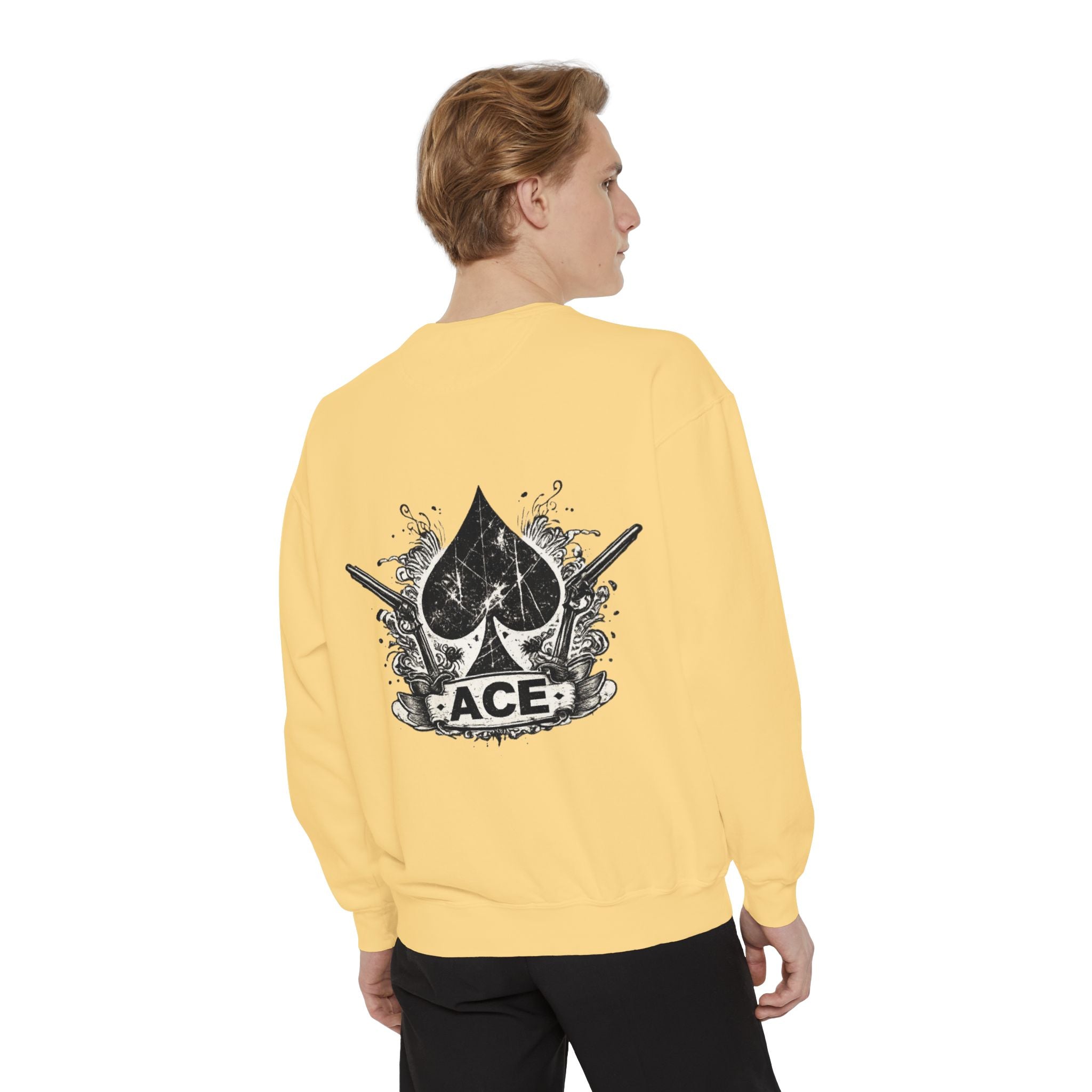 Ace Spade Sweatshirt — Vintage Distressed Card Graphic Crewneck