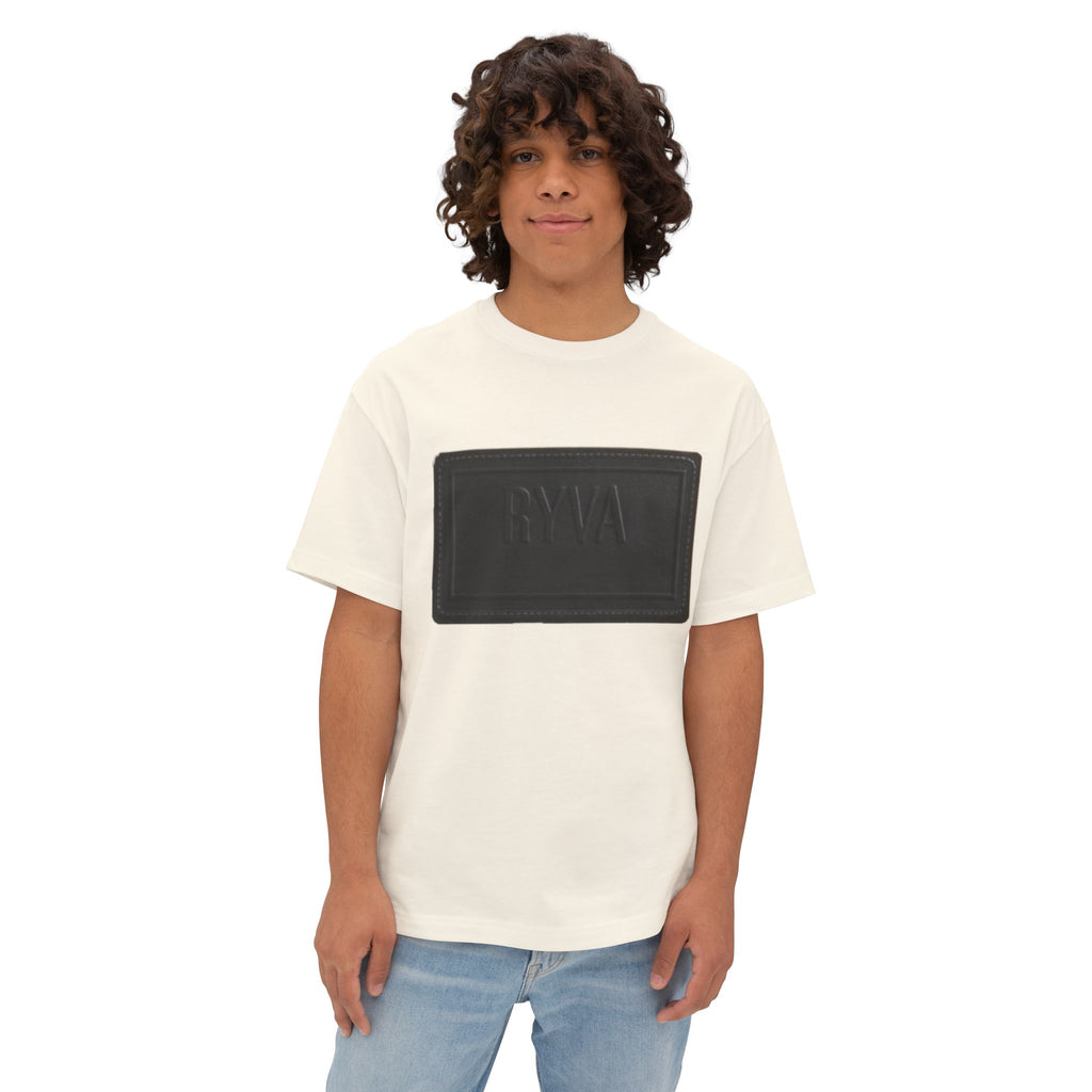 Boxy Tee — Black Embossed 'RVA' Logo Graphic