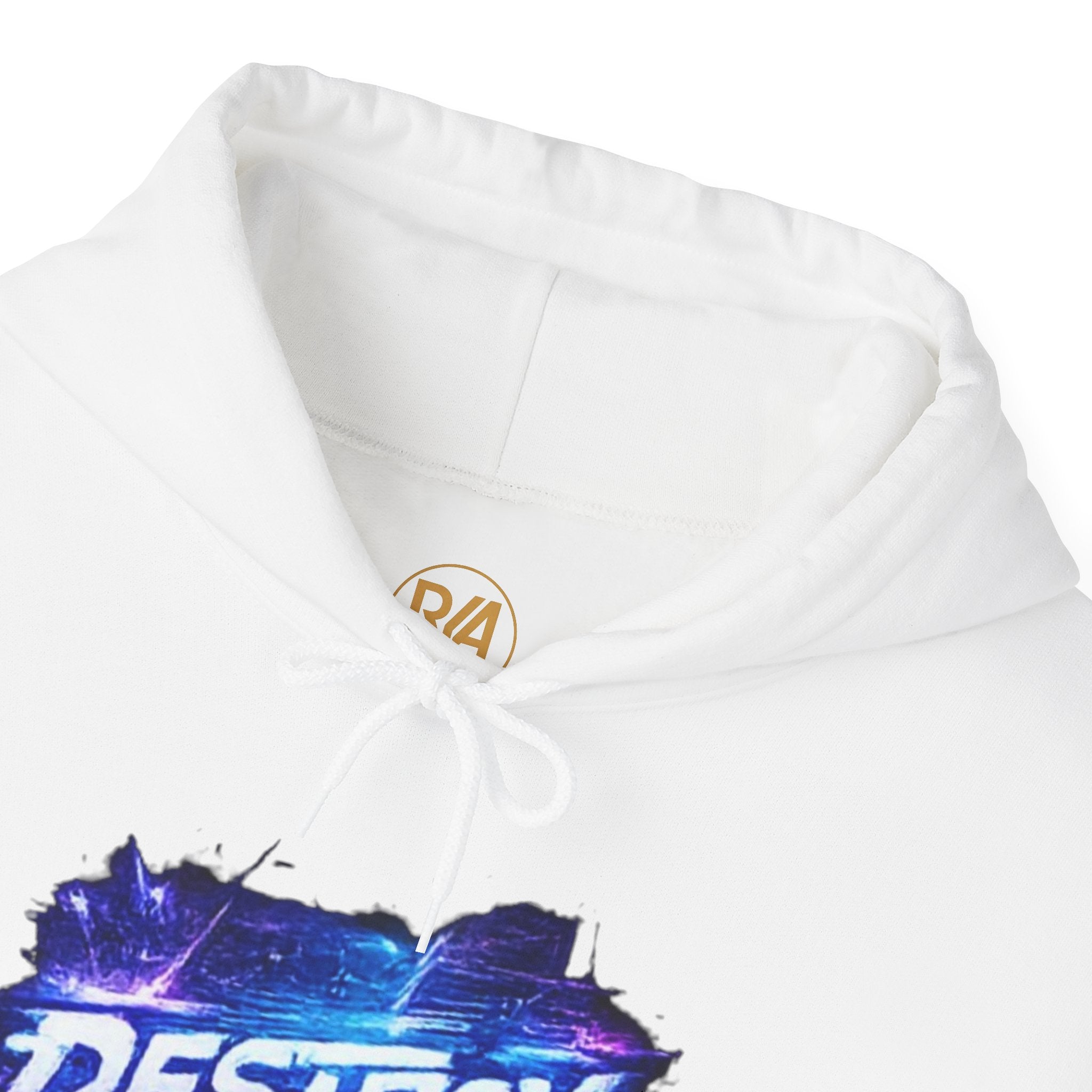 Destroy Graphic Hoodie - Retro Cosmic Brushstroke Pullover