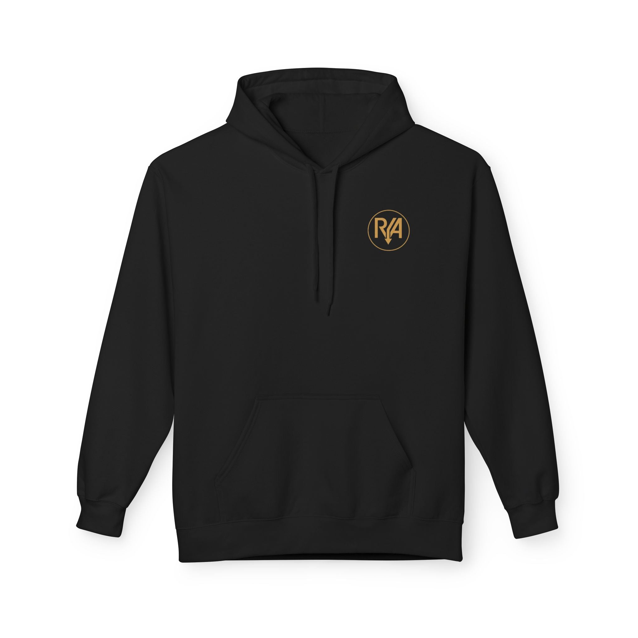 Minimal Monogram Hoodie — Gold R/A Chest Logo