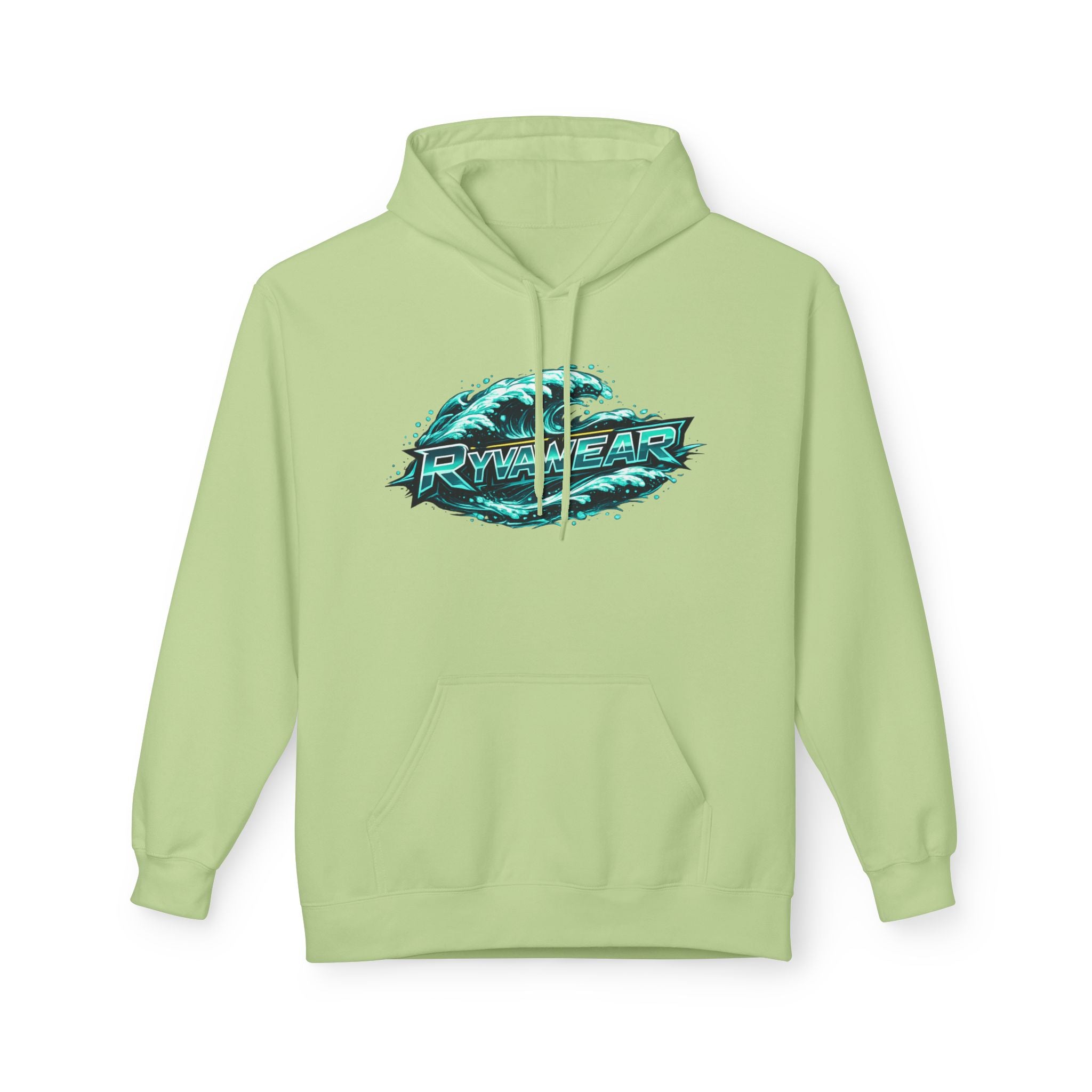 Hoodie — Retro Teal 'Rivestar' Surf Wave Logo Pullover