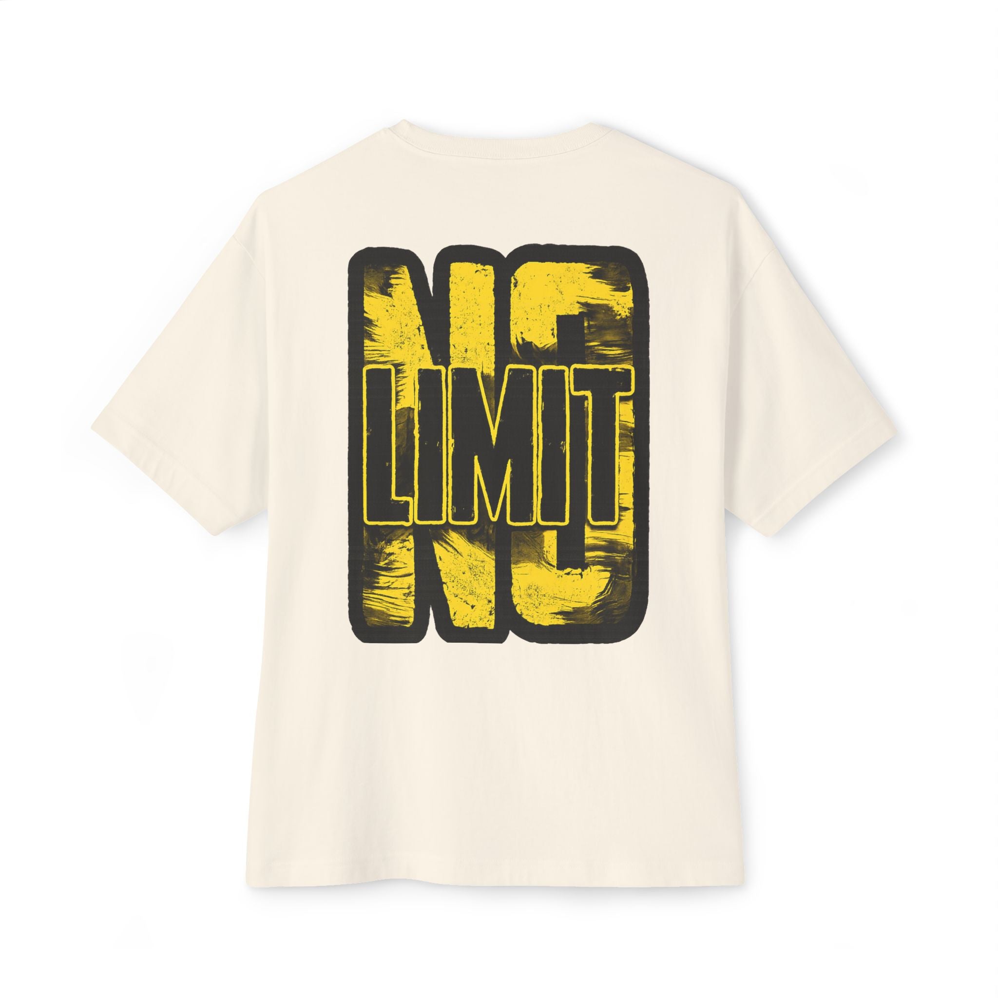 No Limit Graphic Tee — Oversized Boxy White T‑Shirt