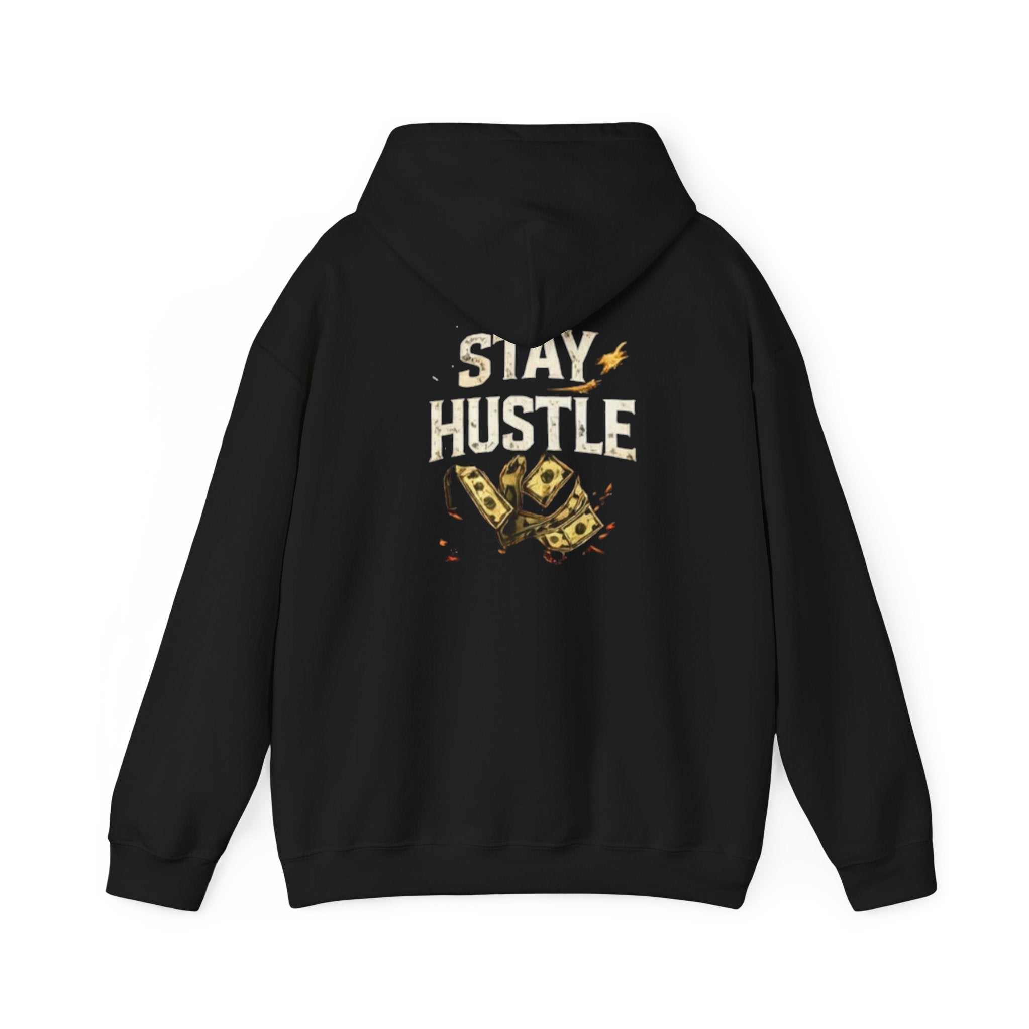 Stay Hustle Hoodie — Motivational Streetwear Pullover with Cash Graphic