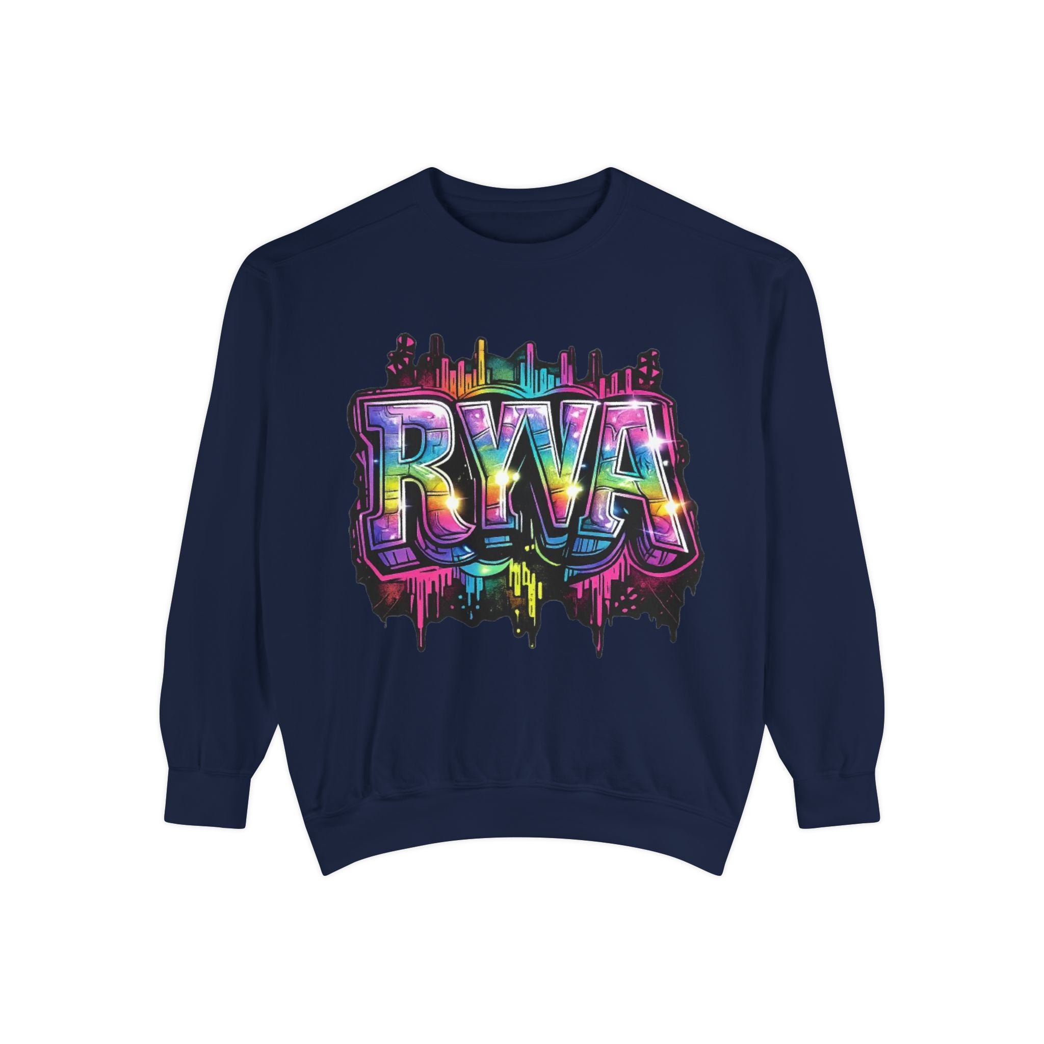RVA Rainbow Graffiti Sweatshirt — Vibrant Richmond City Pullover