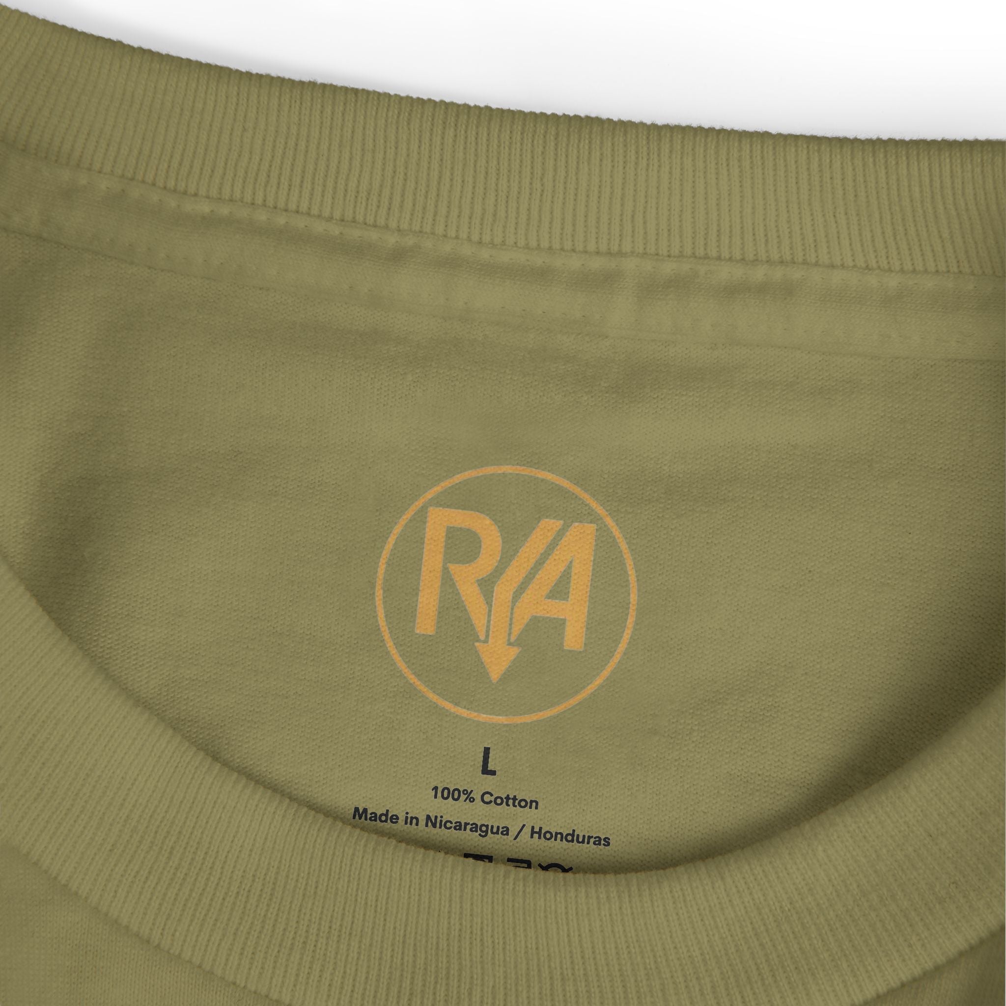 Graphic Tee — Retro Sword 'R' Logo Chest & Back Print