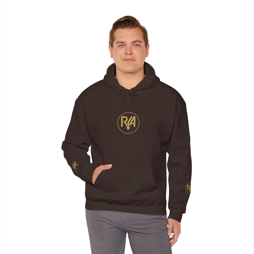 Love Graphic Hoodie — Minimal White Pullover with Gold Logo