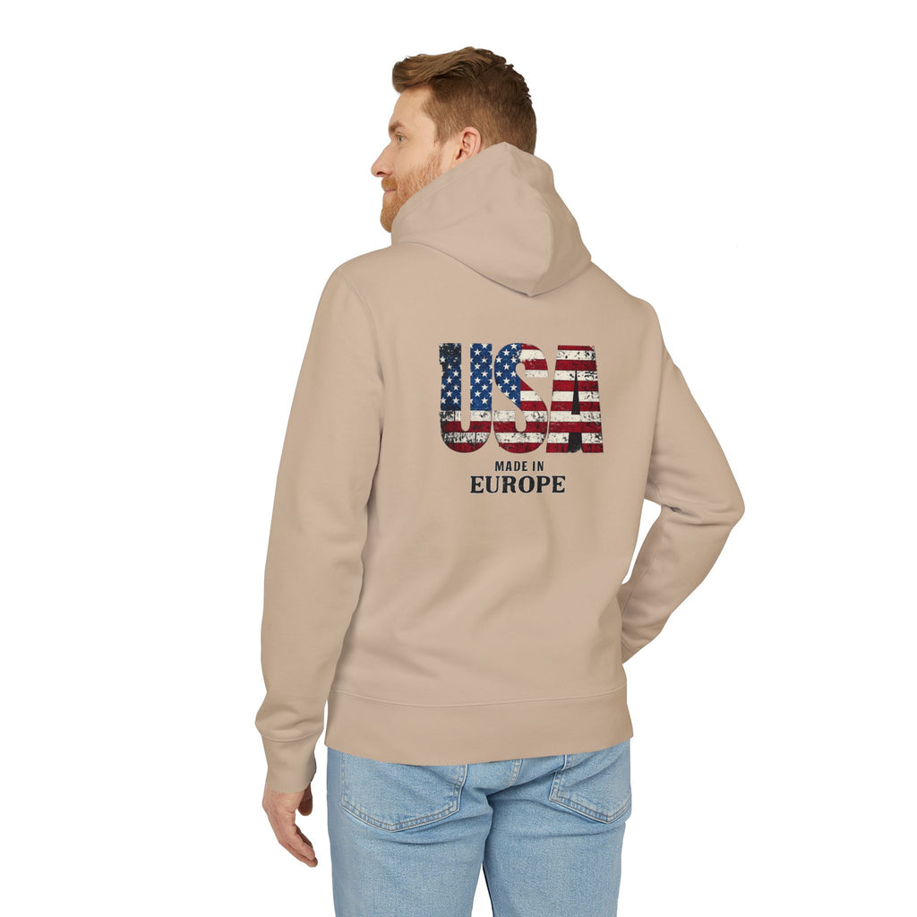 Made in Europe USA Flag Hoodie — Patriotic Graphic Pullover