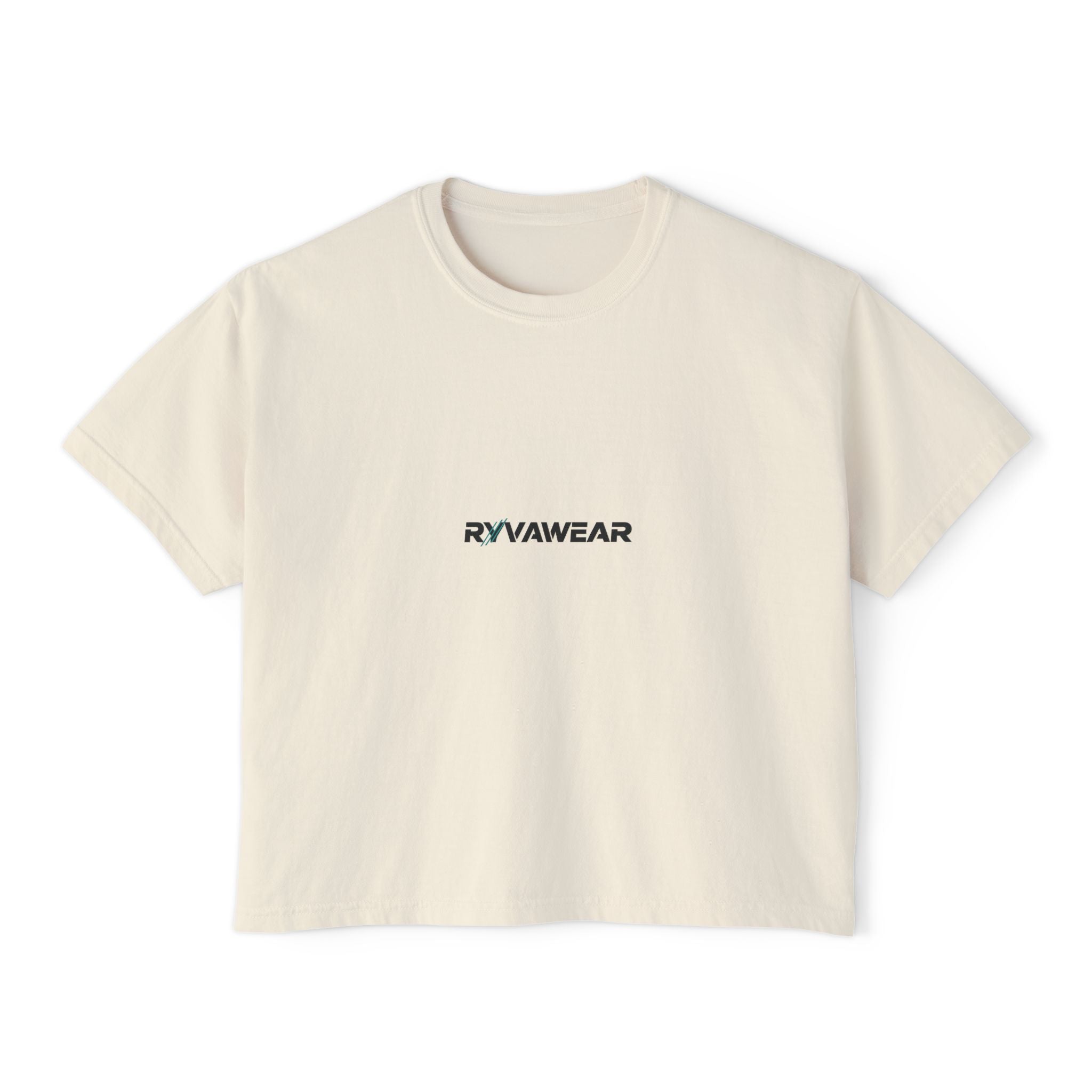 RYVAWEAR Women's Boxy Tee — Minimal Logo Cropped T-Shirt